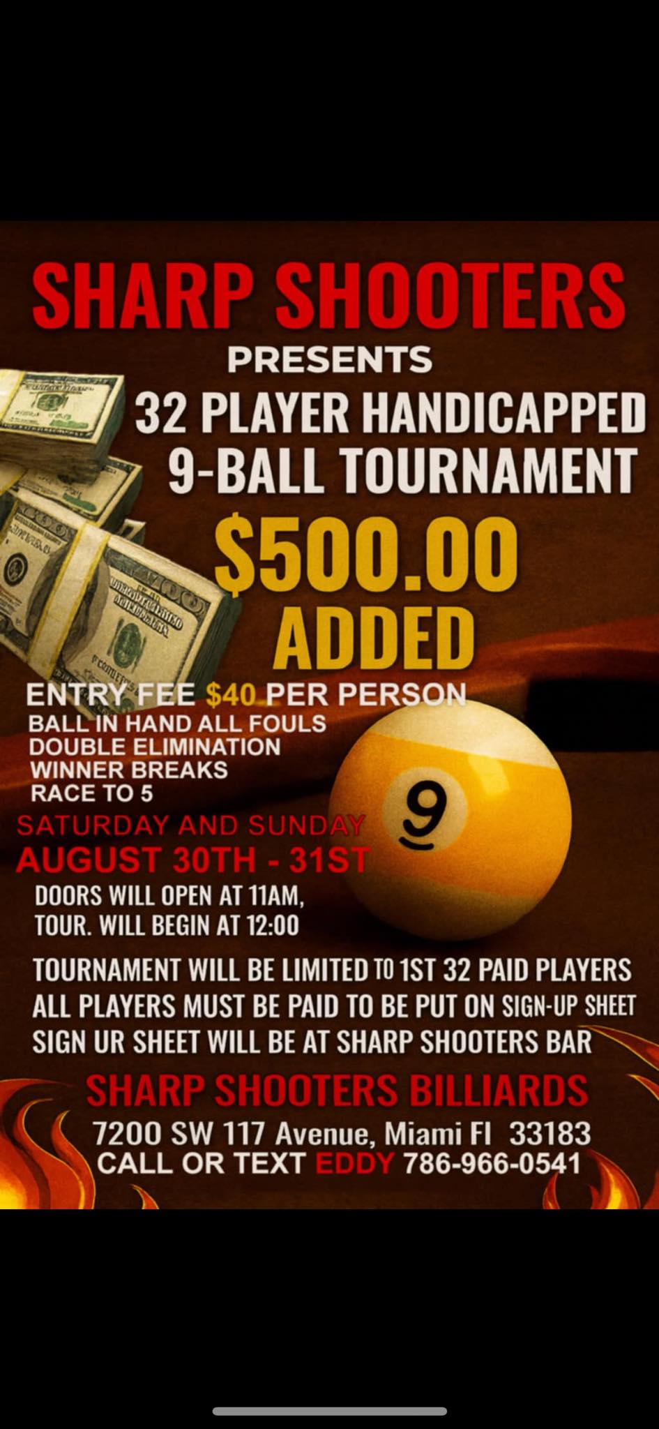 Tournament flyer / rules image